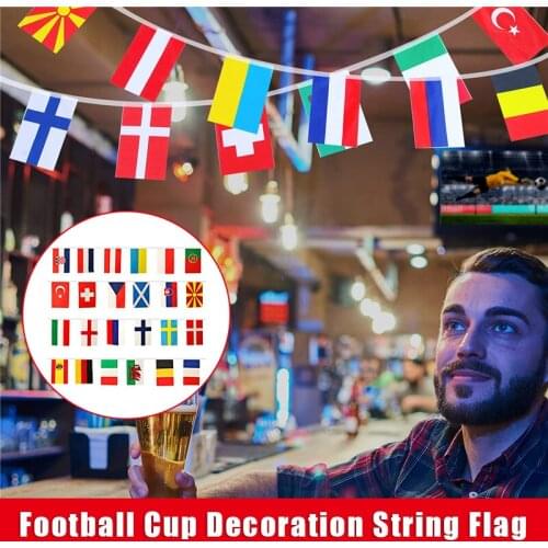 Euro 2021 Bunting 24 European Football Championship Participating Teams Colorful Flag Decor for Garden Restaurant Bar JDH88
