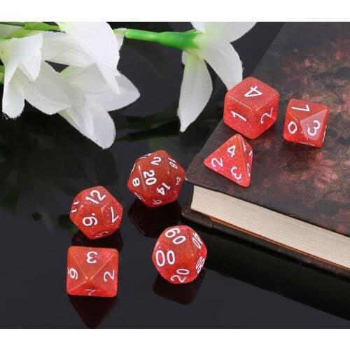 F2TC 7pcs Sided Dice D4 D6 D8 D10 D12 D20 Dungeons & Dragon D&D RPG Poly Table Board Game Set