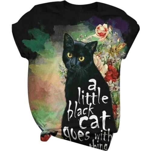 Tshirt Women Fashion Summer O Neck Short Sleeve woman tshirts Cats Dog Cow Print T-shirt Top женские футболки футболка женская