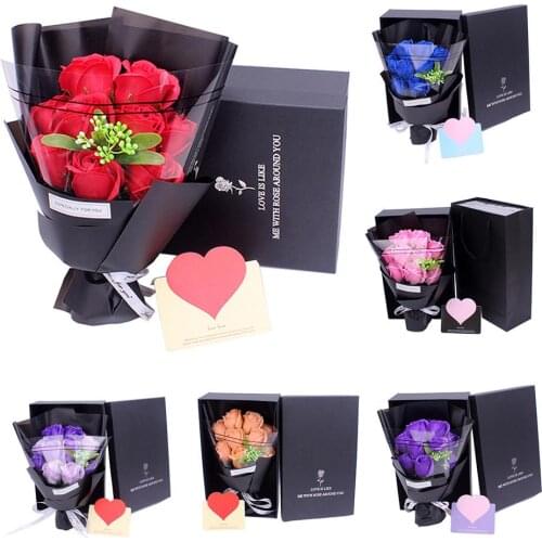 1 Bouquet Artificial Soap Rose Carnation Flower Valentine Day Gift Wedding Decor