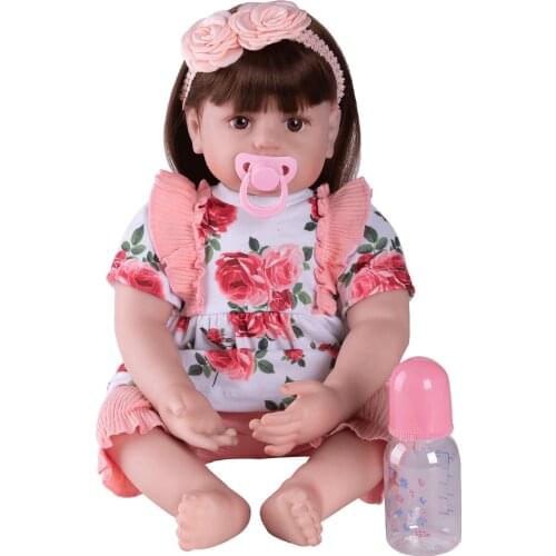 New 60cm Rose Dolls Newborn Colored Baby Doll Toy Girl Reborn Vinyl Girls Dolls Children High Heel Suit Soft Silicone