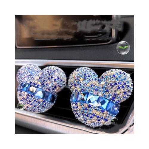 Disney Mickey Mouse Car Air Conditioning Air Outlet Perfume Clip Diamond Mickey Cute Car Decoration Figure Christmas Gifts
