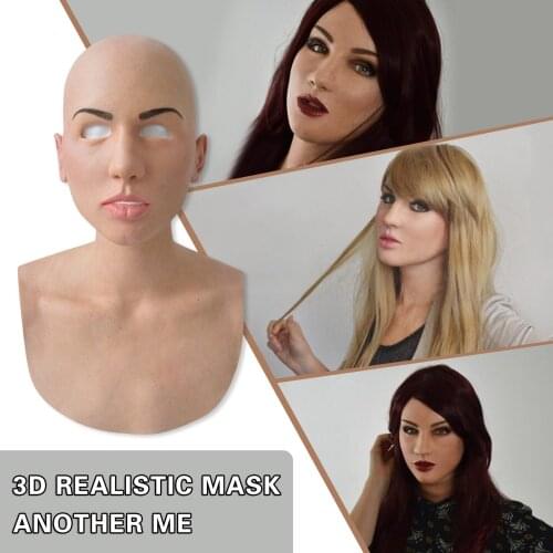 Bald Beauty Halloween Mask Full Latex Mask Cosplay Holiday Funny Masks Creepy Party Supersoft Adult Mask Stage Performance Props