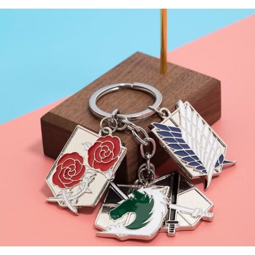 Attack on Titan Captain Levi Anime Cosplay Metal Keychain Key Chain Keyring Wings of Liberty Stationary Jewelry Accessories