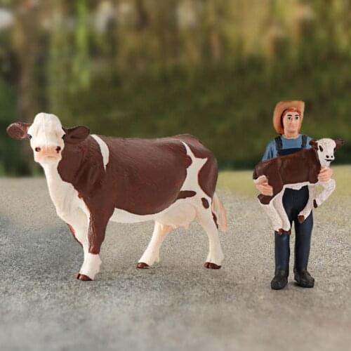 Cattle Model Decorative Creative PVC Attractive Simmental Cow Figure for Farm