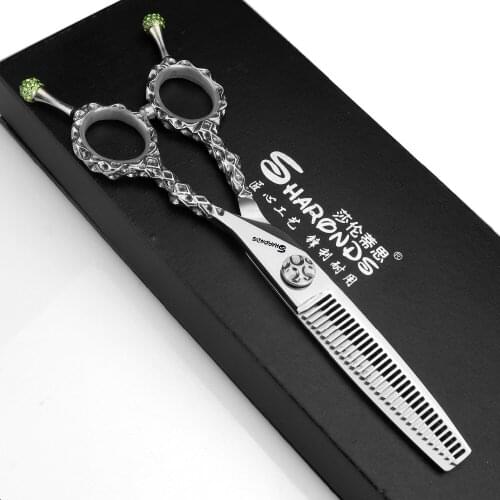 6 inch double emerald professional scissors haircut barber hairdressing thinning scissors barber shop makas set for scissors