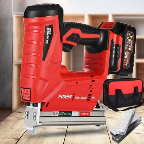 Portable rechargeable lithium battery nail gun Woodworking power tools Straight nail U nail optional Stapler F30/422/1022 3AH