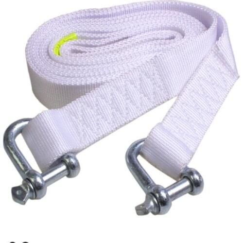 5 Meters Emergency Rescue Trailer Trailer Truck Rope, 5 Tons White Strong Trailer Belt With Reflective Strip