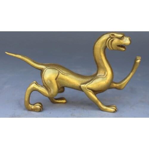 Elaborate Chinese handmade brass animals Feng Shui Lucky - Kirin sculpture
