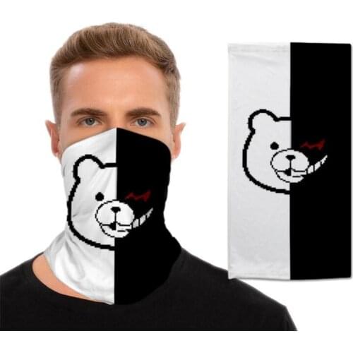 Danganronpa Black & White Bear Masks Bike Motorcycle Cycling Masks Bandana Magic Scarf Camping Hunting Running Neck Tube