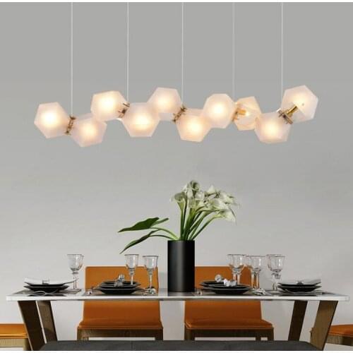 Nordic Post modern Chandelier Glass Creative Led Lighting Living room Restaurant Bedroom Personality Clothing store Lamps