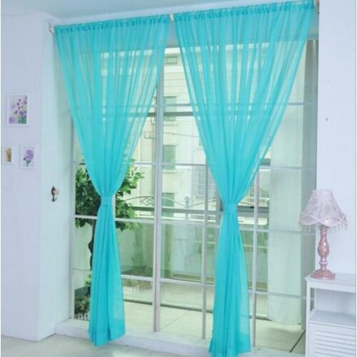 Modern and Simple Wedding Pure Color Tulle Transparent Gauze for Nordic Living Room Bedroom Study Curtains Tulle Custom