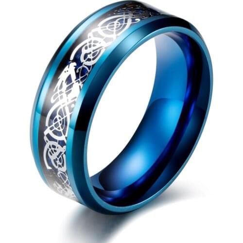High Quanlity Titanium Steel Dragon Rings for Man Fashion Wedding Ring Accessories Jewelry Gift