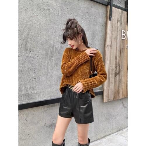 WUYA Women's Leather Shorts