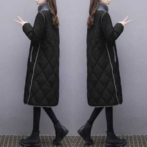 2021 Oversize Women Parkas Winter Warm Coat Slim Cotton Padded Basic Jacket New Female Casual Long Outwear Feminina Cotton Coat