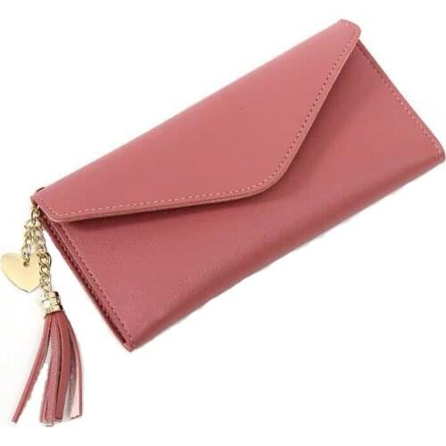 10PCS / LOT Women Long Wallet Purse Tassel Fashion Coin Purse Card Holder Ladies Clutch Purse High Quality Leather Wallet