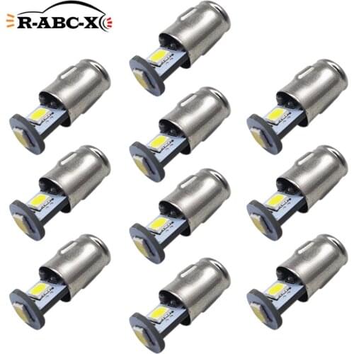 10pcs 3030SMD BA7S T7 Car Led Bulb Nonpolar Dashboard Instrument Light Auto Indicator Warning Lamp AC12V 150Lm White Blue Yellow