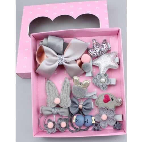 18PCS/Set Bow Headwear Hair Clips Barrettes Side Clip 2018 New Accessory Gifts Presents For Girls Children