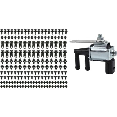 190 Pcs Car Push Pin Rivet Trim Clips & 1x Vapor Canister Purge Solenoid Valve for Mazda 6 626 MPV MX5 RX-8 Protege