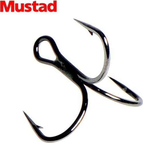 4packs Mustad treble hooks KVD hooks upgrade TG76NP-BN high carbon steel barbed hook match crank VIB lure fishing tackle pesca