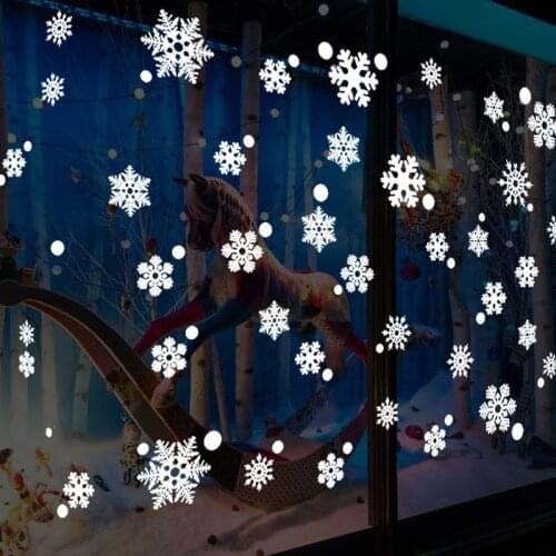 48pcs/lot snowflake electrostatic Sticker Glass window kids room winter home decoration Christmas Wall Stickers Decal wallpaper