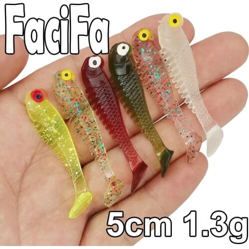 6 to 24 pcs 5cm Soft Lure Silicone Bait Fishing Lure Sea Fishing 1.3g Swimbait Silicone Fish Surface Artificial Lure Spinnerbait