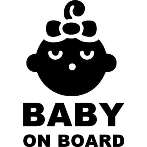 10.4X15.1CM Girl Baby On Board Car Sticker Decal Marning Sign Rear Windshield Trunk Decoration