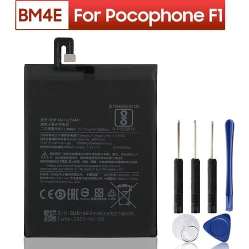 Original XIAOMI Replacement Battery BM4E For Xiaomi MI Pocophone F1 Poco F1 Authentic Phone Battery 4000mAh