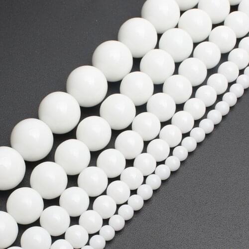 4 6 8 10 12mm White Natural Tridacna Stone Beads Round Loose Beads For Jewelry Making Diy Handmade Bracelet Necklace Accessories
