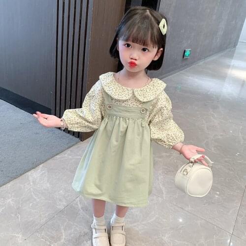 Baby Clothes for spring 1 2 3 4 T baby girl birthday kids cloth sets outfits floral shirt strap skirt suit child clothing sets