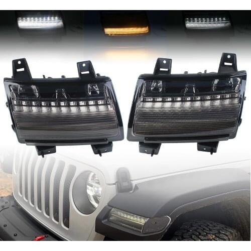 For Wrangler jl Fender Lights Led Turn Signals LED New Daytime Running White DRL for Jeep JL USA version LOW Configuration