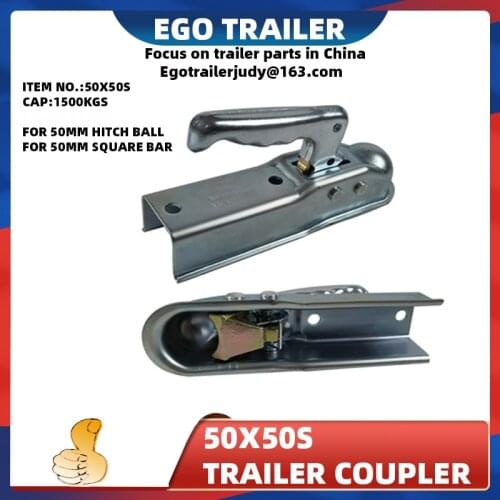 EGO TARIELR TRAILER COUPLER EU STYLE FOR 50MM HITCH BALL CHANNEL:50MM round TRAIELR PARTS EMARK APPROVAL