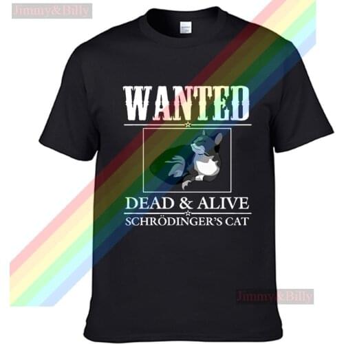 Schrodingers Cat White Letter Logo Men Women Summer 100% Cotton Black Tees Male Newest Top Popular Normal Tee Shirts Unisex