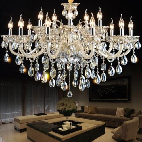 Bohemian crystal chandelier for hotel project Contemporary Glass Chandelier luxury hotel lobby lamp chandelier suspension E14