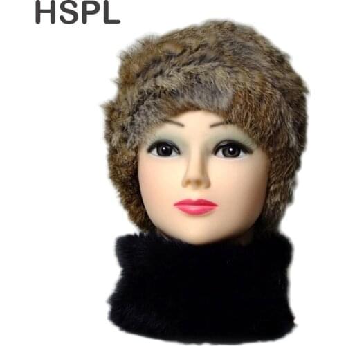 HSPL 2017 Hot Sale Warm Genuine Rabbit Fur Neck Warmer For Women Genuine Rabbit Fur Snood