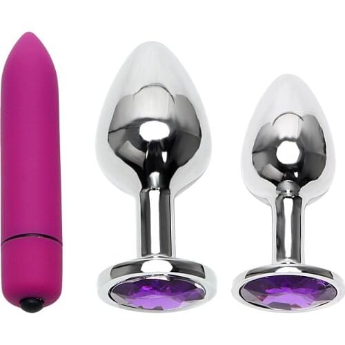 IKOKY Bullet Vibrator Prostate Massage Sex Toys for Women Butt Plug 3PCS Anal Plug G Spot Stimulate Adult Product
