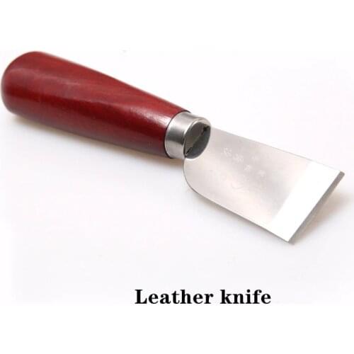 Diy Leather Craft Cutting Tool Wooden Handle Stainless Steelleather Thinning Knife Household Sharp Leather Cutting Knife