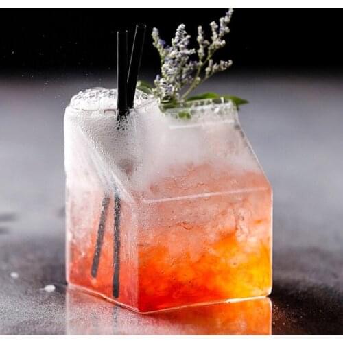 Milk Carton Creamer Square Heat Resistant Mini Milk Glass Cup Creamer Pitcher Milk Box for Milk Coffee Water Juice Jy20 21