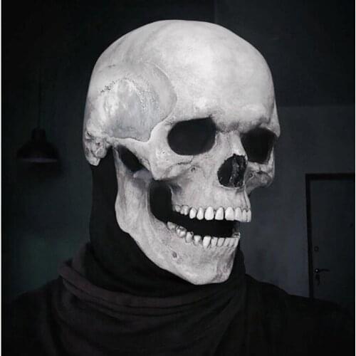 Halloween Full Head Skull Mask Skeleton Mask Halloween Costume Horror Evil Call Of Duty Mask Helmet With Movable Jaw Helmet