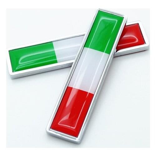 50 Pairs Metal International Italy Flags Car Emblem Badge Decorations 3D Italy Flag Car Tail Fender Styling Stickers