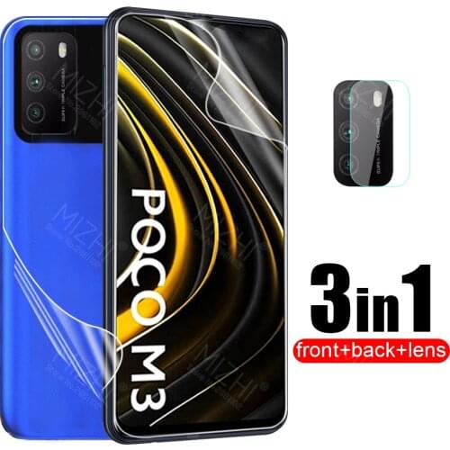 100D Hydrogel Soft Film For Poco M3 Back Screen Protector For Xiaomi Poco M3 M 3 Pro PocoM3 PocophoneM3 Lens Tempered Glass