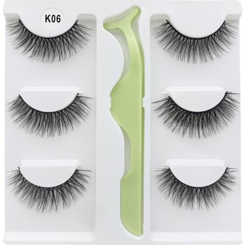 NEW 3 Pairs 3D Faux Mink Eyelashes Natural Thick Long False Eyelashes Dramatic Fake Lashes Makeup Extension Lashes maquiagem
