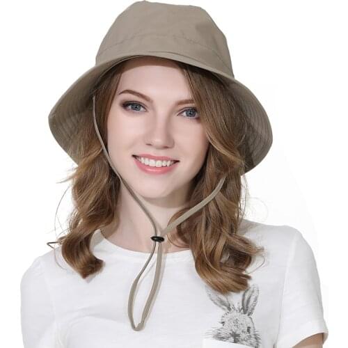 Outfly Oval Womens Summer UV Protection Sun Hat Bucket Hat Solid Color Polyester Quick-drying Outdoor Travel Hat