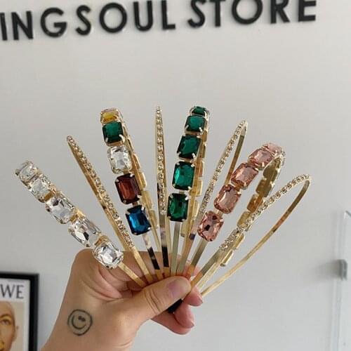 Luxury Alloy Rhinestone Headband Fashion Hair Accessories Women Full Diamond Baroque Hollow Double Shiny Hairband Hair Hoop New