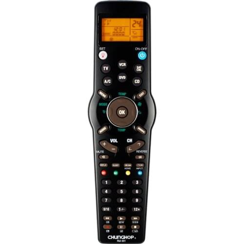 Chunghop RM-991 TV/SAT/DVD/CBL/CD/AC/VCR Universal Remote Control Learning for 6 Nets In 1 Code