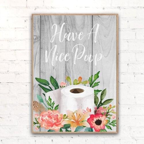 Vintage Funny Toilet Poster Bathroom Wall Art Prints Have a Nice Minimalism Canvas Painting Motivational Quote Sign Home Decor