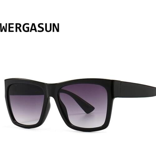WERGASUN Square Luxury Sunglasses Men Women Fashion Shades UV400 Vintage Glasses