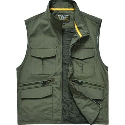 2020 New Fashion Men Casual Vest High Travel Vest Tops Multi-pockets Vest Photography Waistcoat Chalecos Para Hombre