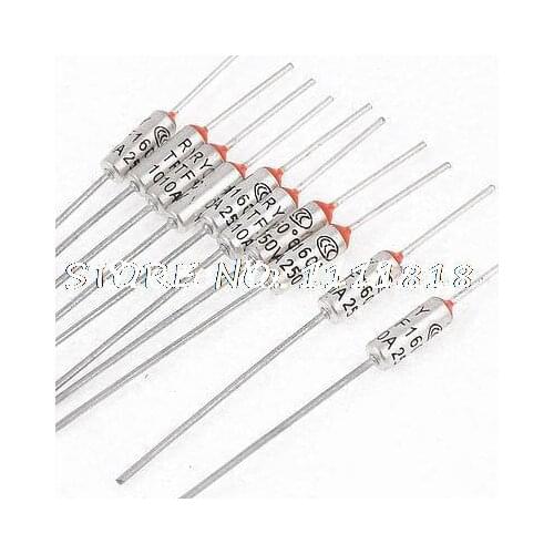 10 Pcs 250V 10A TF 160 Celsius Metal Cutoff Thermal Fuses