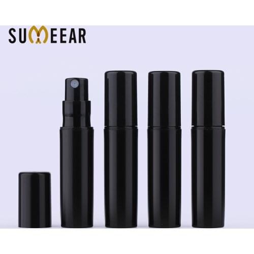 100pcs/lot 2ml Mini Small Black Plastic Containers Perfume Bottles Atomizer Empty Cosmetic Containers For Sample and Gift